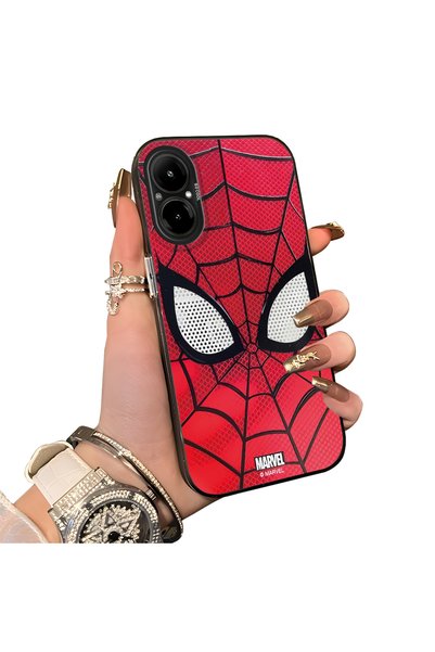 Hontinga Realme 12 Lite Compatible Silicone Hard-Edge Back Case with Spider-M...