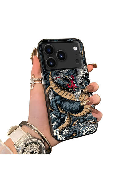Hontinga iPhone 17 Pro Compatible Silicone Edge-to-Edge Back Case with Dragon...