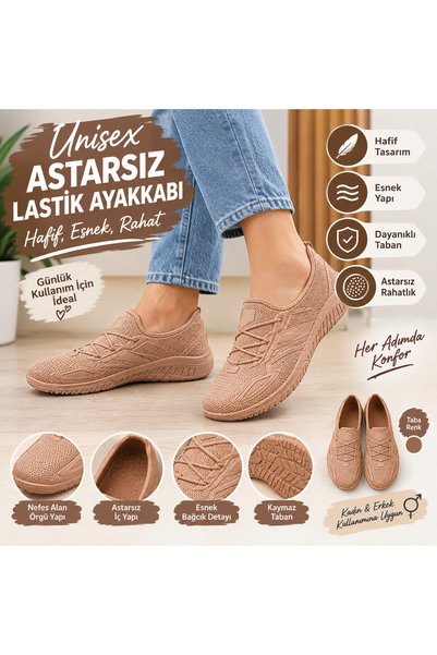 KAŞGAR Astarsız Lastik Ayakkabı Hafif Esnek Rahat Günlük Ayakkabı