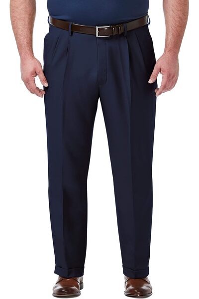 Generic Men's Premium Comfort Classic Fit Pleat Front Pant Reg. and Big & Tal...