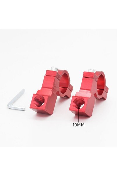 Choice Red 10mm 2pcs Motorcycle Mirror Mount 2PCS Aluminum Alloy Universal Br...