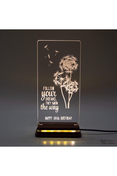 Generic Brand Φωτιστικό LED "Dragonfly - Follow Your Dreams" W00927 Πολύχρωμο
