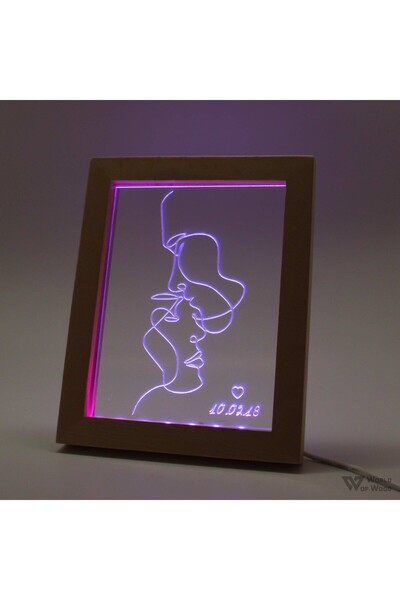 Generic Brand Φωτιστικό LED Κορνίζα "Abstract Kiss" W00659 Πολύχρωμο