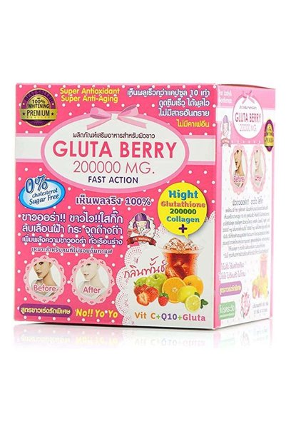 Gluta Berry 200000 Mg Drink Punch Whitening Skin Fast Action - Time to Glow y...