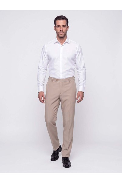 White Stone Pantalone od tkanine u boji kamile, regular fit kroja