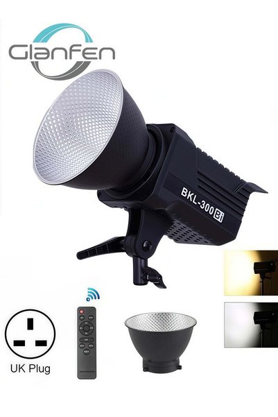 glanfen ضوء فيديو LED بقوة 120 واط مع غطاء قياسي وجهاز تحكم عن بعد - قاعدة بو...