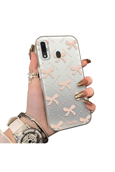 Hontinga Samsung Galaxy A30 Compatible Silicone Hard-Edge Back Case with Bow ...