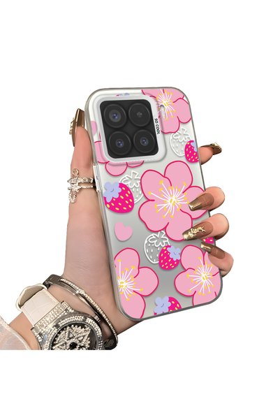 Hontinga Mi 15 5G-Compatible Silicone Edge-to-Edge Hard Back Case with Strawb...