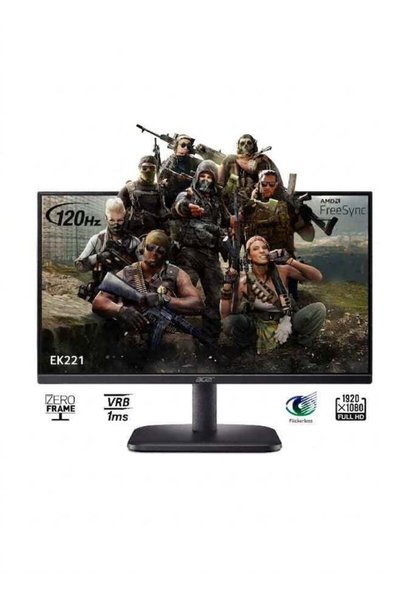 ACER شاشة أساسية مقاس 21.5 بوصة، تصميم بدون إطار (1920x1080)، معدل تحديث 120 ...