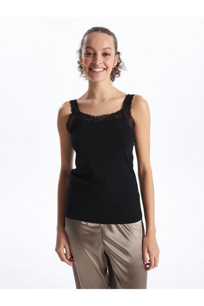 LC Waikiki Square Neck Lace Detailed Women's Tank Top (S4)