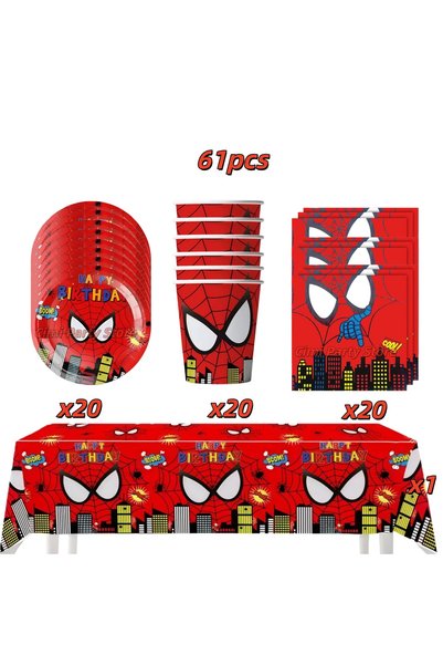 Hasbro other 61pcs set Mask Spider Hero Birthday Party Supplies Tableware Kit...