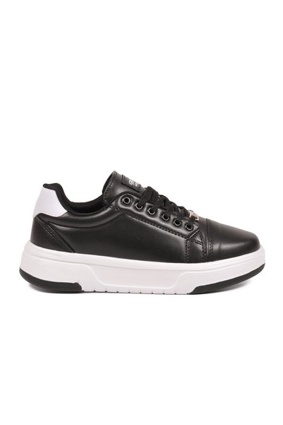 grijak Black and White Women's Casual Shoes: Lace-Up, Thick Sole, Comfortable...