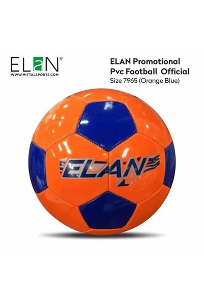 ELAN كرة قدم ترويجية بحجم رسمي من مادة PVC باللونين الأسود والبرتقالي - كرة ق...