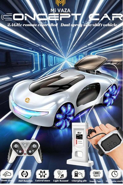 Mi VAZA Futuristic Remote Control Car, Gesture Sensing Rc Stunt Car with Ligh...