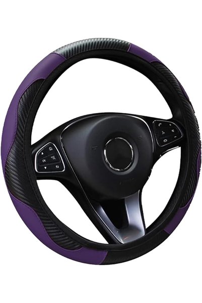 Generic Car Steering Wheel Cover, 15 inch Carbon Fiber Microfiber PU Leather ...