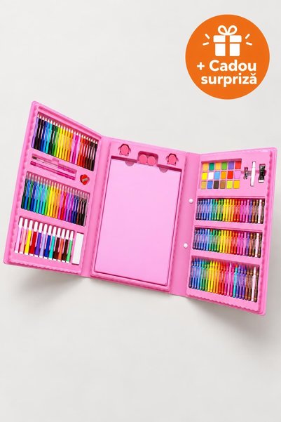 OferteTop Trusă de Desen pentru Copii 208 Piese, Culori Pastel, Creioane, Car...
