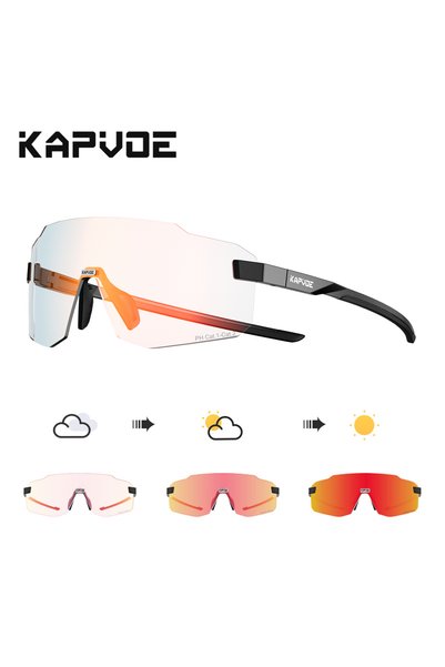KAPVOE نظارات رياضية K341-PH-RE-1L-01 HD UV400 نظارات ركوب الدراجات المضيئة ل...