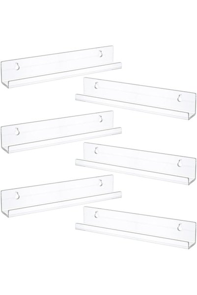 Generic 6 Pack Vinyl Record Shelf Wall Mount, 12" Vinyl Holder Clear Vinyl Sh...