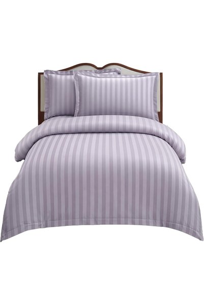 Generic DONETELLA Striped Duvet Cover Set, 4-Piece Single Size Microfiber Bed...