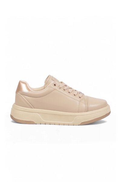 grijak Beige Women's Casual Shoes: Lace-Up, Thick Sole, Comfortable, Stylish ...