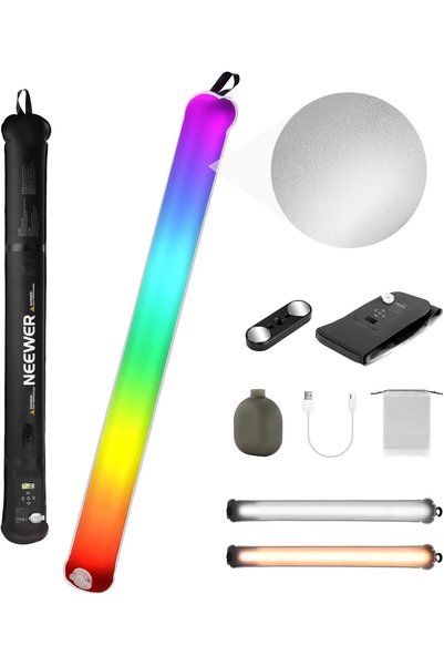 Generic شريط إضاءة LED RGB محمول أساسي بقوة 30 واط، 35.5"/90 سم، كشاف ضوئي قا...