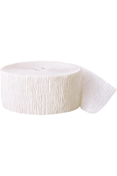 Generic Party Crepe Paper Streamer White 24m - 81' 6300