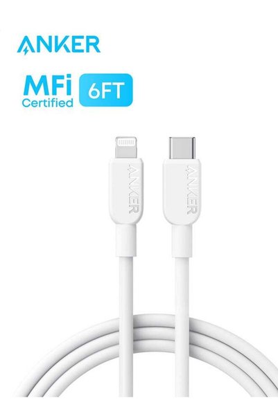 GENERAL كابل أنكر من نوع USB-C إلى Lightning، كابل USB-C إلى Lightning (طول 1...
