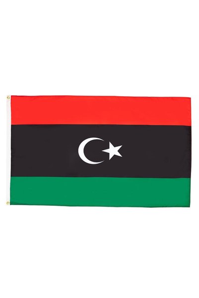 Generic - علم ليبيا - مقاس 2x3 قدم - راية ليبية مصنوعة من البوليستر 100D مع ح...