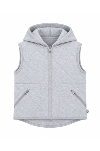 Ozmoz By Mukadder Özden Gri Kapitone Kolsuz Kışlık Unisex Çocuk Spor Yelek
