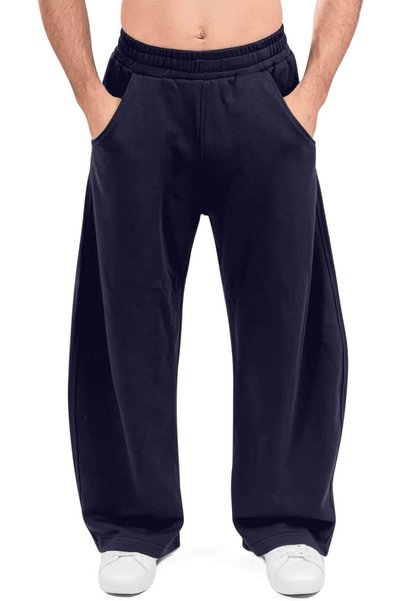 Generic Men's Fleece Baggy Sweatpants Wide Leg Barrel Sweat Pants Lounge Athl...