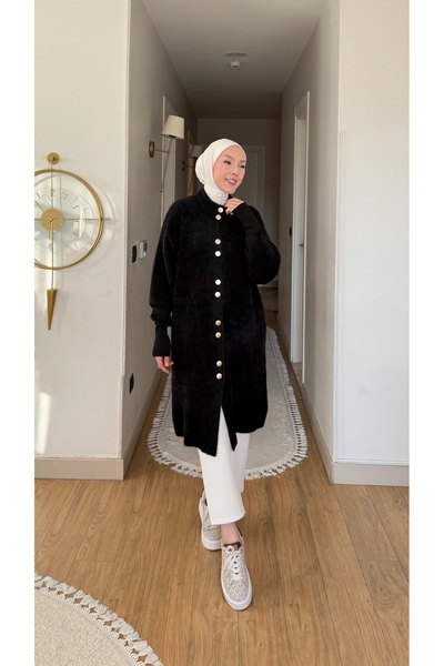 NİLNUR MODA Tunica-cardigan-palton din tricot pentru femei, stil Premium, la ...