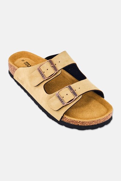 MUDD Women Slip On Cork Sandals, Tan