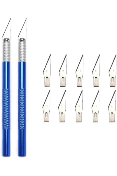 Generic 2 Pcs Precision Carving Craft Knife with Extra 10 Blades for Engravin...