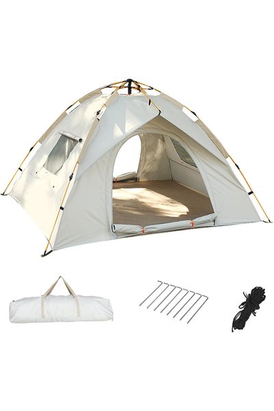 Generic Cloud Gray Tent Cloud Gray 3-4 Person Camping Tent With Moisture-proo...