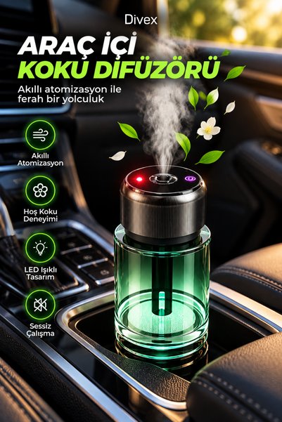 Divex 160 ML Araç ve Oda Koku Difüzörü, Nemlendirici, Akıllı Otomatik Spreyli...