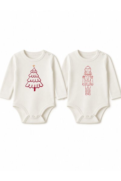 babytex طقم ملابس أطفال بأكمام طويلة بتصميم رأس السنة، يتكون من قطعتين، مصنوع...