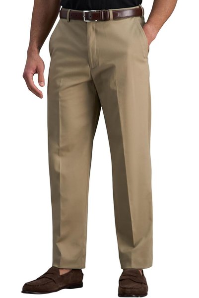 Generic mens B&t Premium No Iron Khaki Classic Fit Flat Front Casual Pant Pants