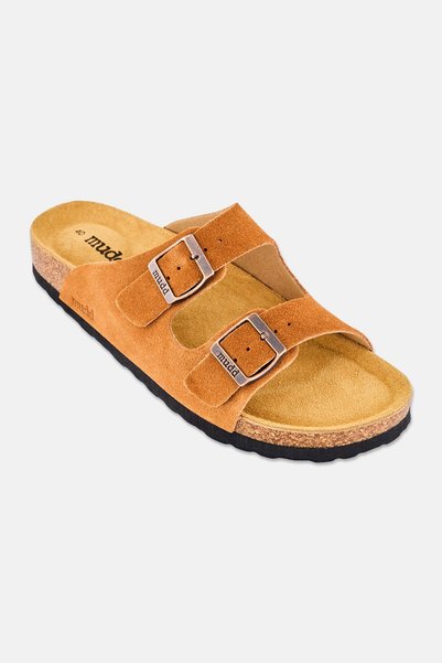 MUDD Women Slip On Cork Sandals, Brown