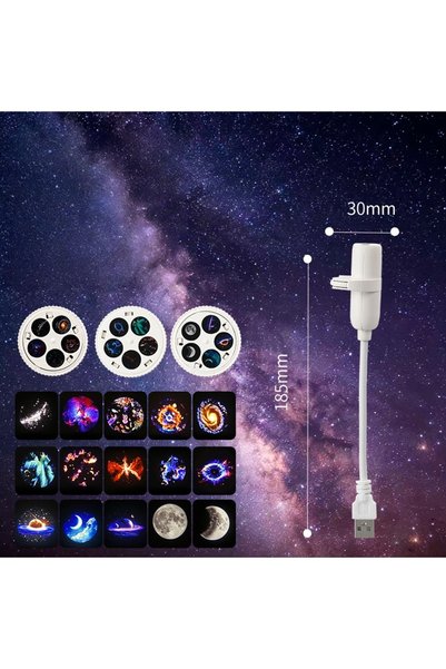 Choice 15 تصميمًا، مجموعة من 3 قطع، إضاءة سماء مرصعة بالنجوم، تعمل بمنفذ USB،...
