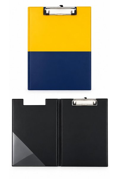 Liz White Cover, Yellow-Navy Blue, Secretary's Pad, A4