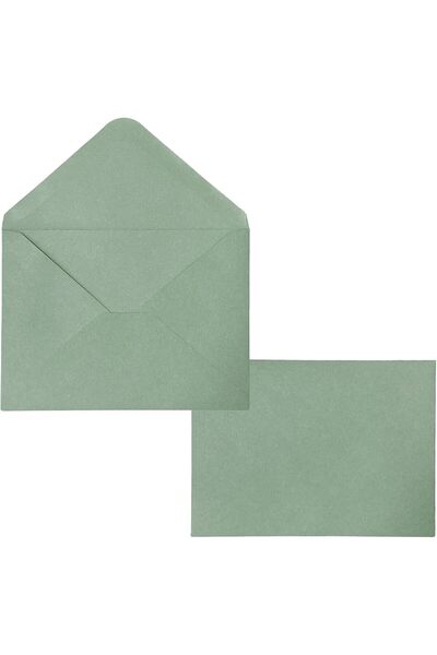 Generic 50 حزمة من مغلفات A7 باللون الأخضر الناعم للدعوات، مغلفات مقاس 5×7 بو...