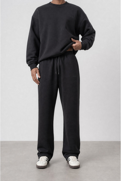 Respire Men's Sweatpants Thick Fleece Baggy Oversized Wide Leg Pants Cotton W...