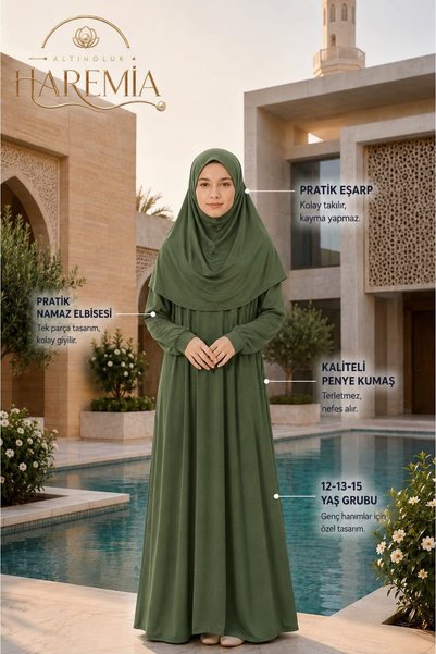 Altınoluk Haremia Ready-to-Wear Jersey Prayer Dress | Cotton One-Piece Prayer...
