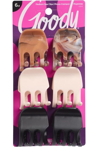 Generic 1942206 Classics Half Claw Clip, Assorted Colors, 6 Pieces
