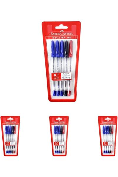 Generic Faber Castell Ballpen 1423 set of 5 Assorted (Pack of 4)