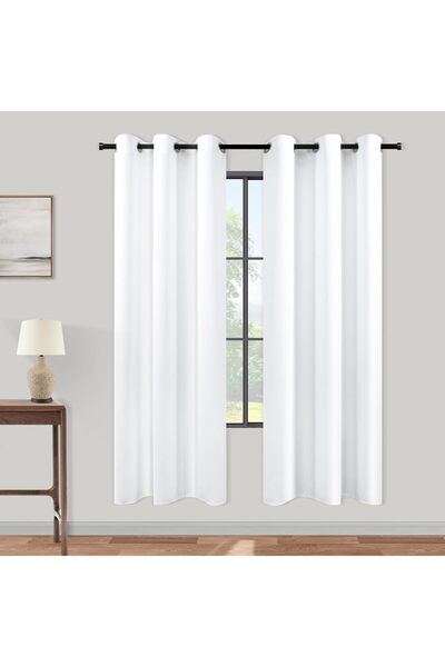 Generic White Room Darkening Curtains 72 Inches Long for Bedroom 80% Blackout...