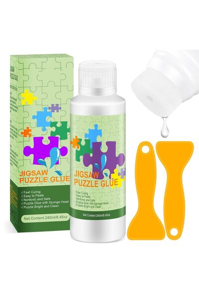 Generic 240 مل غراء ألغاز محدث مع أداة تطبيق، غراء ألغاز خاص شفاف قابل للذوبا...