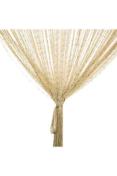 Noonedibs Perdea de ușă decorativă cu șnur argintiu, 100 x 200 cm, panou cu f...