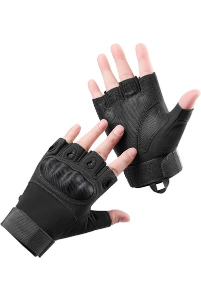 Generic Motorcycle Gloves for Men, Fingerless Riding Gloves with Anti-Slip Gr...