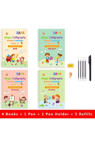 Choice 4pcs sets Sank Magic Practice Copybook Pen Preschools Kids Calligraphy...
